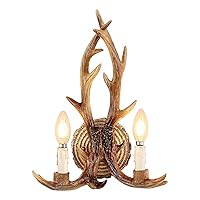 Deer Antler Wall Lamps Antler Sconce Nature-Inspired Creative Lighting Decoration for Rustic Homes, 15.7inch， Brown