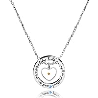 Uloveido Christian Circle Round Ring Necklace Engraved Faith As Small As A Mustard Seed Can Move Mountains Y958