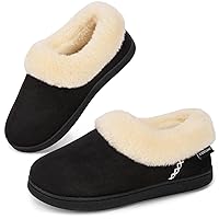 EverFoams Women's Faux Fur Bootie Slippers Ladies House Shoes with Bedroom Memory Foam and Indoor Outdoor Rubber Sole