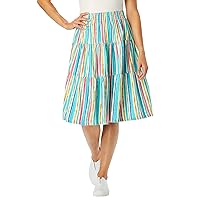 Woman Within Women's Plus Size Jersey Knit Tiered Skirt