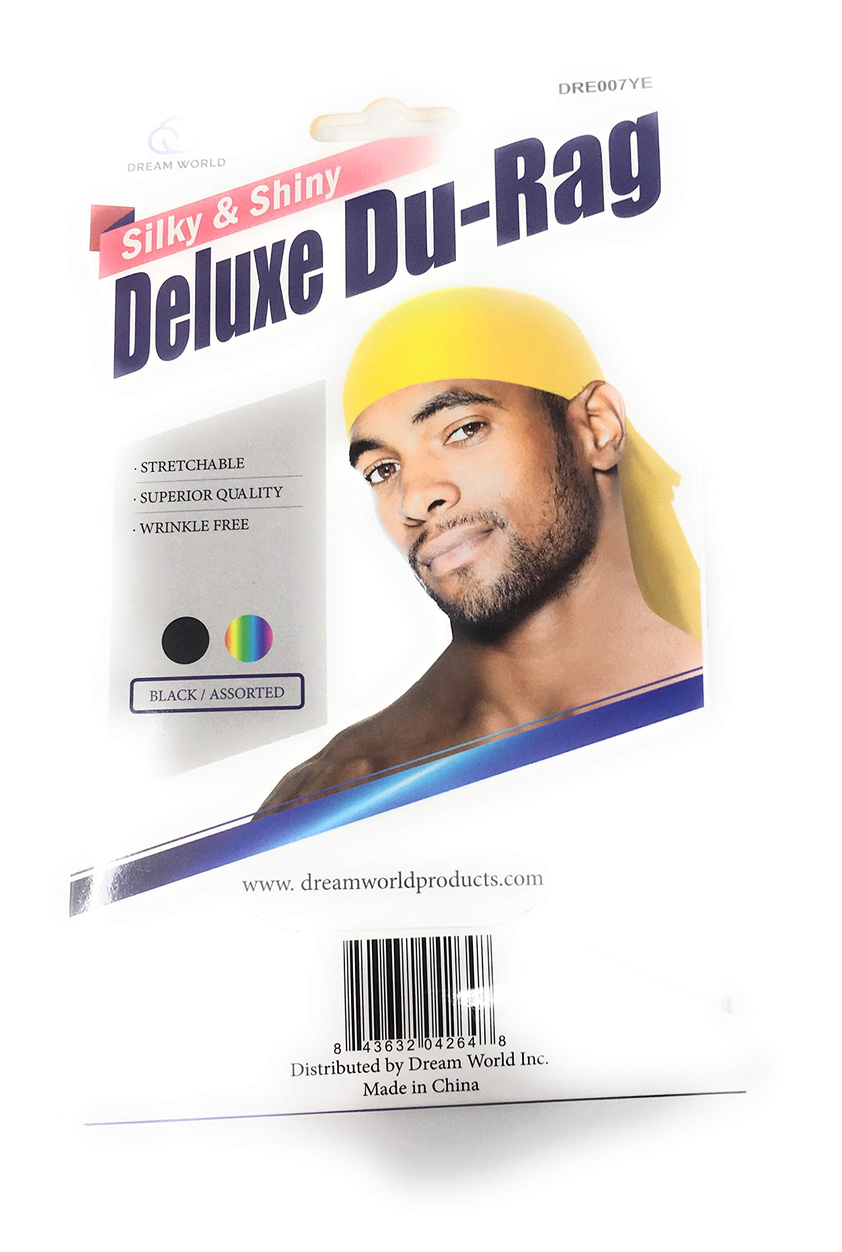 Dream Du-Rag Deluxe Smooth & Thick (3 Pack, Black)