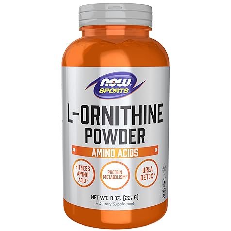 NOW Sports Nutrition, L- Ornithine Powder, Protein Metabolism* and Urea Detox*, Amino Acids, 8-Ounce
