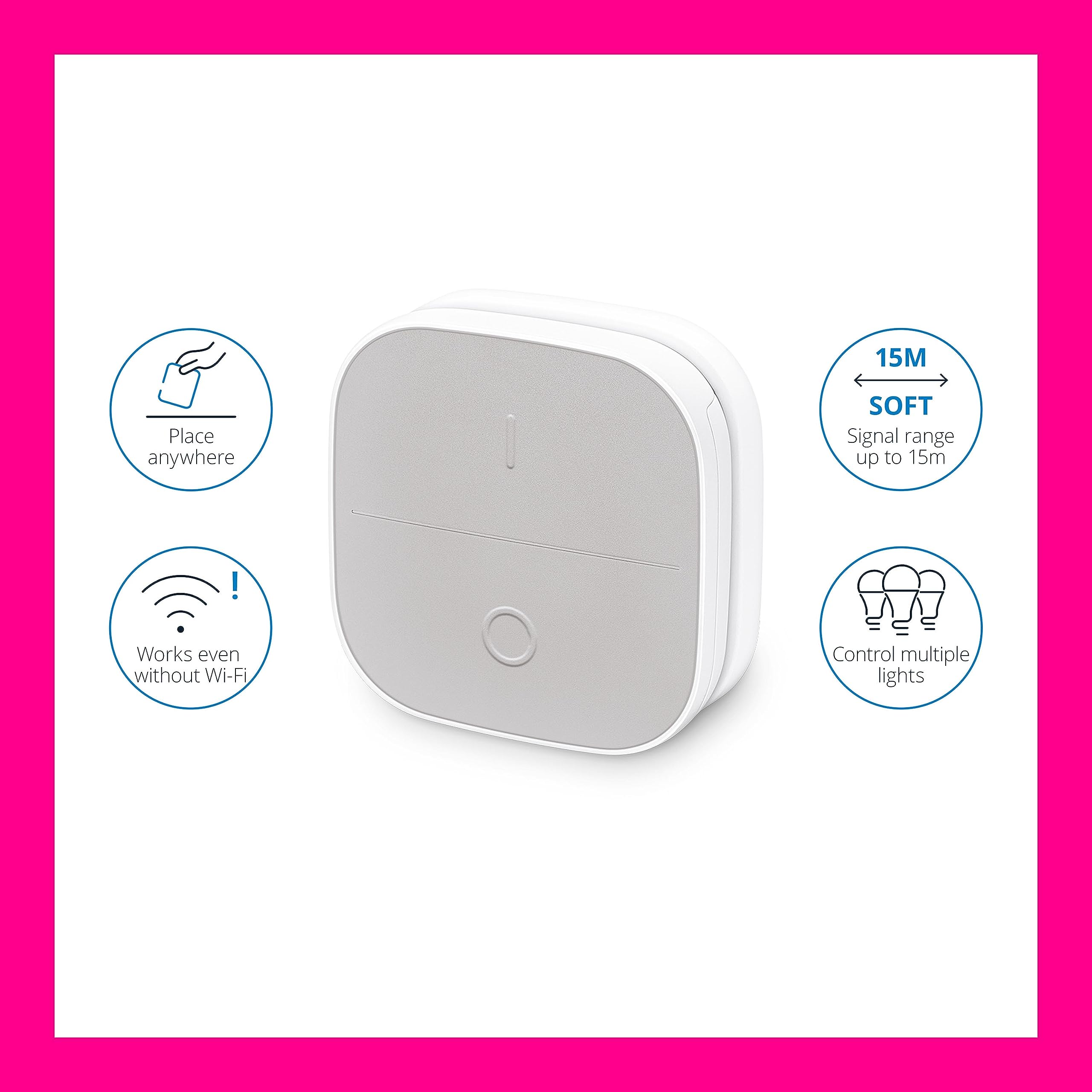 WiZ Connected Portable Button - Pack of 1 - Smart Control with WiZ V2 App and 2.4Ghz Wi-Fi