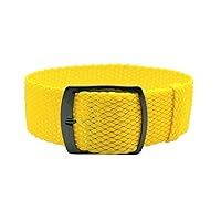 22mm Yellow Perlon Braided Woven Watch Strap with PVD Buckle