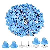 400pcs PVC Rubber Pin Backs Heliltd Butterfly Clutch Pins Tie Tacks Blank Pins for Uniform Badges Backing Holder Clasp Lapel Pin Enamel Pins(200 Sets)