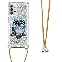 IVY Galaxy A32 5G Fashion Quicksand with Reinforced Corner and Drop Protection and Liquid Flow Design for Samsung Galaxy A32 5G Case - Owl Lady