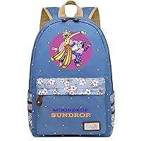 Sundrop and Moondrop Graphic Backpack Lightweight Canvas Bookbag Outdoor Travel Knapsack