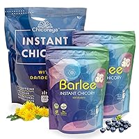 Instant Chicory Coffee by BARLEE & CHICORAYA (2-Pack, 28.2 oz) - Best for Decaf and Diet - Keto & Vegan Beverage Blend - Coffeine-Free Cofee Substitute Alternative - Roasted Root Powder, No Sugar