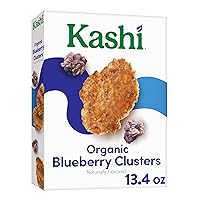 Kashi Cold Breakfast Cereal, Vegan, Organic Fiber, Blueberry Clusters, 13.4oz Box (1 Box)