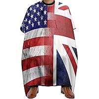 Vintage USA and UK Flag Hair Cutting Cape for Adult Professional Barber Cape Waterproof Haircut Apron Hairdressing Accessories