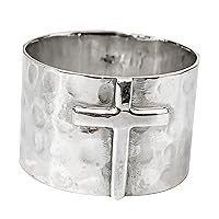 Silver Cross Band Ring Solid 925 Sterling Silver Mother's Day Gift Ring For Woman's And Men's Handmade Silver Ring