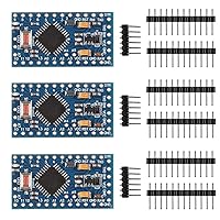 AITRIP 3pack PRO Mini Atmega328P-AU 5V/16MHz Development Board Microcontroller Bootloadered with Pin Headers for Arduino (3pcs)