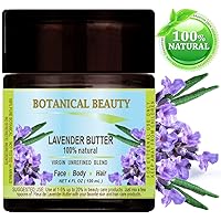 LAVENDER OIL BUTTER RAW. Lavender Essential Oil, Soybean Oil.100% Natural VIRGIN UNREFINED. 4 Fl oz - 120 ml. For Skin, Hair, Lip and Nail Care by Botanical Beauty
