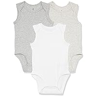 Amazon Essentials Unisex Babies' Cotton Stretch Jersey Sleeveless Bodysuit (Previously Amazon Aware), Pack of 3