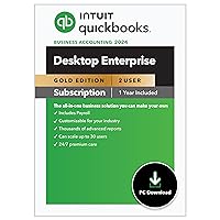 Intuit QuickBooks Desktop Enterprise Gold 2024 2 User, 1-Year Subscription [PC Download] Intuit QuickBooks Desktop Enterprise Gold 2024 2 User, 1-Year Subscription [PC Download] 2-User 1-User 3-User 5-User