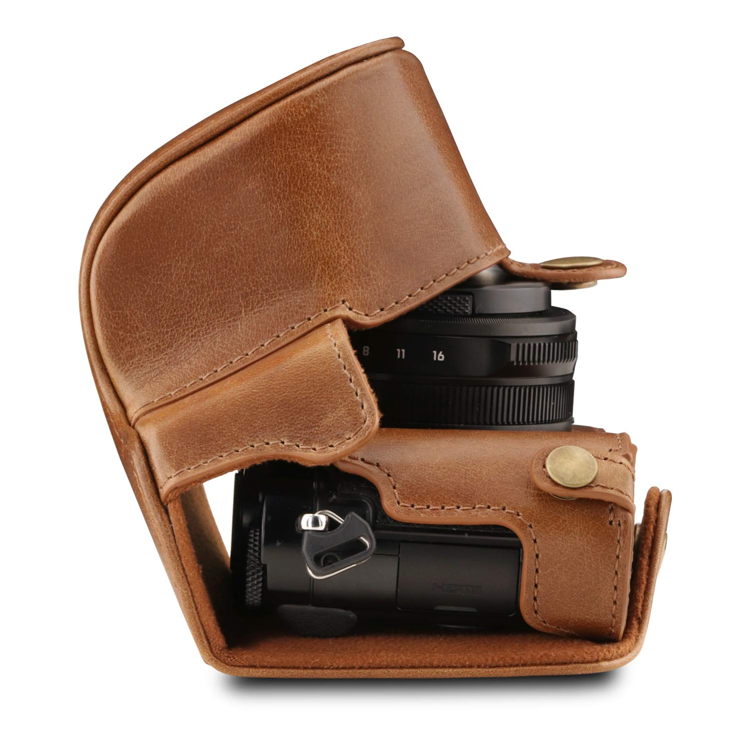 MegaGear Ever Ready Genuine Leather Camera Case Compatible with Panasonic Lumix DC-LX100 II