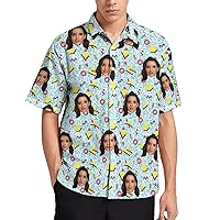 Custom Hawaiian Shirts from Your Photos Funny Face Men's Button Down Short Sleeved Shirt Personalized Gifts