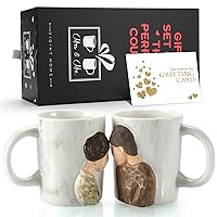 Engagement Gifts For 3D Couple Mugs Set, Unique Wedding Gifts for Newlyweds, 14 Oz| Ceramic Anniversary Birthday Gifts Matching Couples Stuff, Housewarming Valentines Day Gifts Ideas for His Her