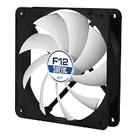 ARCTIC F12 Silent - 120 mm Case Fan, Extra quiet motor, Computer, Almost inaudible, Push- or Pull Configuration, Fan Speed: 800 RPM - Black/White