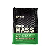 Optimum Nutrition Serious Mass, Weight Gainer Protein Powder, Mass Gainer, Vitamin C and Zinc for Immune Support, Creatine, Chocolate, 12 Pound (Packaging May Vary)