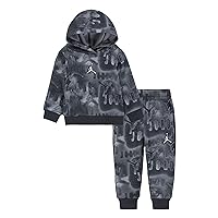 Jordan Baby Girl's Essentials All Over Print Fleece Pullover Set (Infant) Black 12 Months