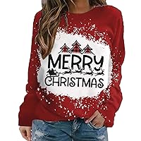 Yxrdzkj Women's Autumn and Winter New Casual Fashion Hatless Christmas Printing Sweater Loose Pleated Comfy Pullover Sweatshirts
