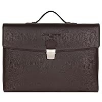 David Hampton Richmond Leather Flap Over Briefcase Cocoa