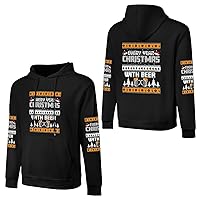 Men And Women Cotton Solid Color Hooded Sweatshirt Every Year Christmas With Beer
