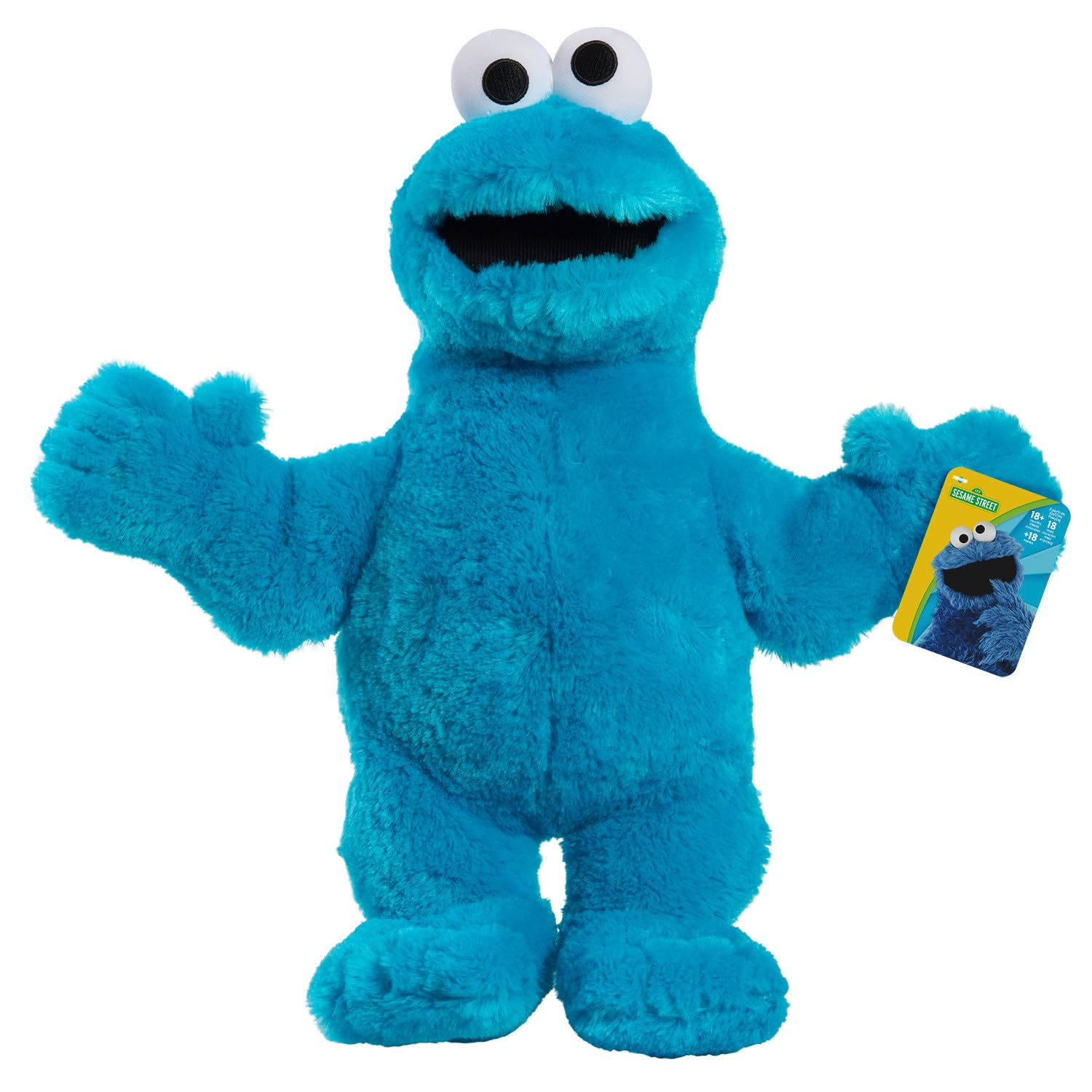 SESAME STREET Big Hugs 18-inch Large Plush Cookie Monster, Pretend Play, Kids Toys for Ages 3 Up by Just Play