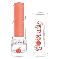 wet n wild Perfect Pout So Pouty Shine Tinted Lip Balm Peach Flavored, Hyaluronic Acid, Vegan Collagen, Moisturizing For Dry Lip Care, Pink