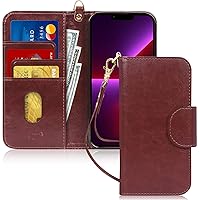 FYY Compatible with iPhone 13 Pro Max Case, [Kickstand Feature] Luxury PU Leather Wallet Case Flip Folio Cover with [Card Slots] and [Note Pockets] Case for iPhone 13 Pro Max 5G 6.7