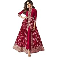 Wedding Party Wear Designer Stitched Embroidery Worked Full Length Anarkali Gown Suits