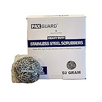 Premium Stainless Steel Scouring Pads [Large 50 Gram] | Heavy Duty 12 Pack | Industrial & Commercial Grade Steel Wool Scrubbers | Individually Wrapped Scrubbing Sponges