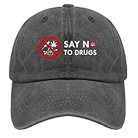 Say No to Drugs Trucker Hat Gardening Hat Pigment Black Hats for Men Baseball Cap Gifts for Boyfriends Running Hats
