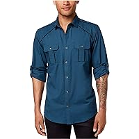 Mens Piped Button Up Shirt