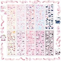 50 Sheets Kpop Photocard Stickers Book, Glitter Self Adhesive Deco Stickers  Butterfly Stars Heart Ribbons Deco Korean Stickers Book for Photocards