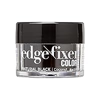 KISS COLORS & CARE Color Edge Fixer 1.01 oz. (30mL) Travel Size - Natural Black, Hides Grays & Fills In Hairline, Moisturizing, No Flakes, 24 Hour Maximum Hold, Natural Results, Keep Edges In Check