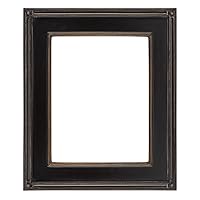 Plein Air Museum Collection De Stijl Picture Frame Solid Wood Composition Hand-Leafed Museum Quality Closed Corner Readymade Size - Black/Gold 11x14
