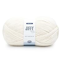 Lion Brand Yarn Jiffy Bonus Bundle, Acrylic Yarn for Crochet, Cream, 1 Pack