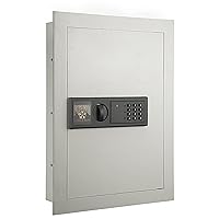 In-Wall Safe - Home or Business Safe with LED Keypad and 2 Manual Override Keys - Protects Cash, Jewelry, Passports, and More by Paragon Safes (Cream)