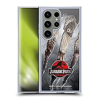 Head Case Designs Officially Licensed Jurassic Park T-Rex Claw Mark Logo Soft Gel Case Compatible with Samsung Galaxy S24 Ultra 5G and Compatible with MagSafe Accessories