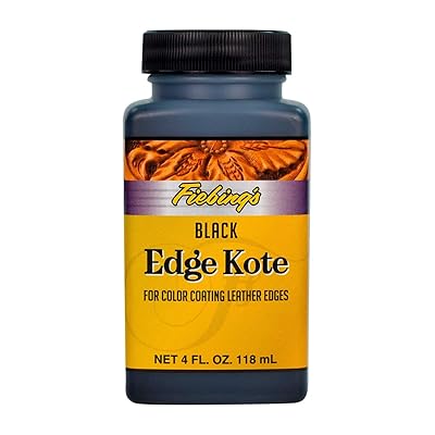  Fiebing's Edge Kote (4oz) - Black - Flexible, Water Resistant  Surface Coating for Smoother Leather Edges, Medium Gloss - for Color  Coating and Protecting Edges of Leather Shoes, Crafts and Furniture 