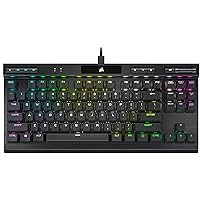 Corsair K70 RGB TKL CHAMPION SERIES Tenkeyless Optical-Mechanical Gaming Keyboard (OPX RGB Keyswitches, PBT Double-Shot Keycaps, Detachable USB-C Cable) QWERTY, NA Layout - Black