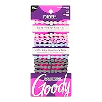 Ouchless Forever Elastics, Hair Accessories for Men, Women, Boys and Girls to Style with Ease & Keep Your Hair Secured, Pain Free for Fine to Medium Hair Types, Assorted, 10 Count