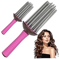 Hair Curling Roll Comb, 2PCS 8.7 Inch Self-Grip Curly Hair Styler Tool, Portable Hair Rollers, Anti‑slip Air Volume Curling Comb for Professional Home Salon DIY Hair Styles