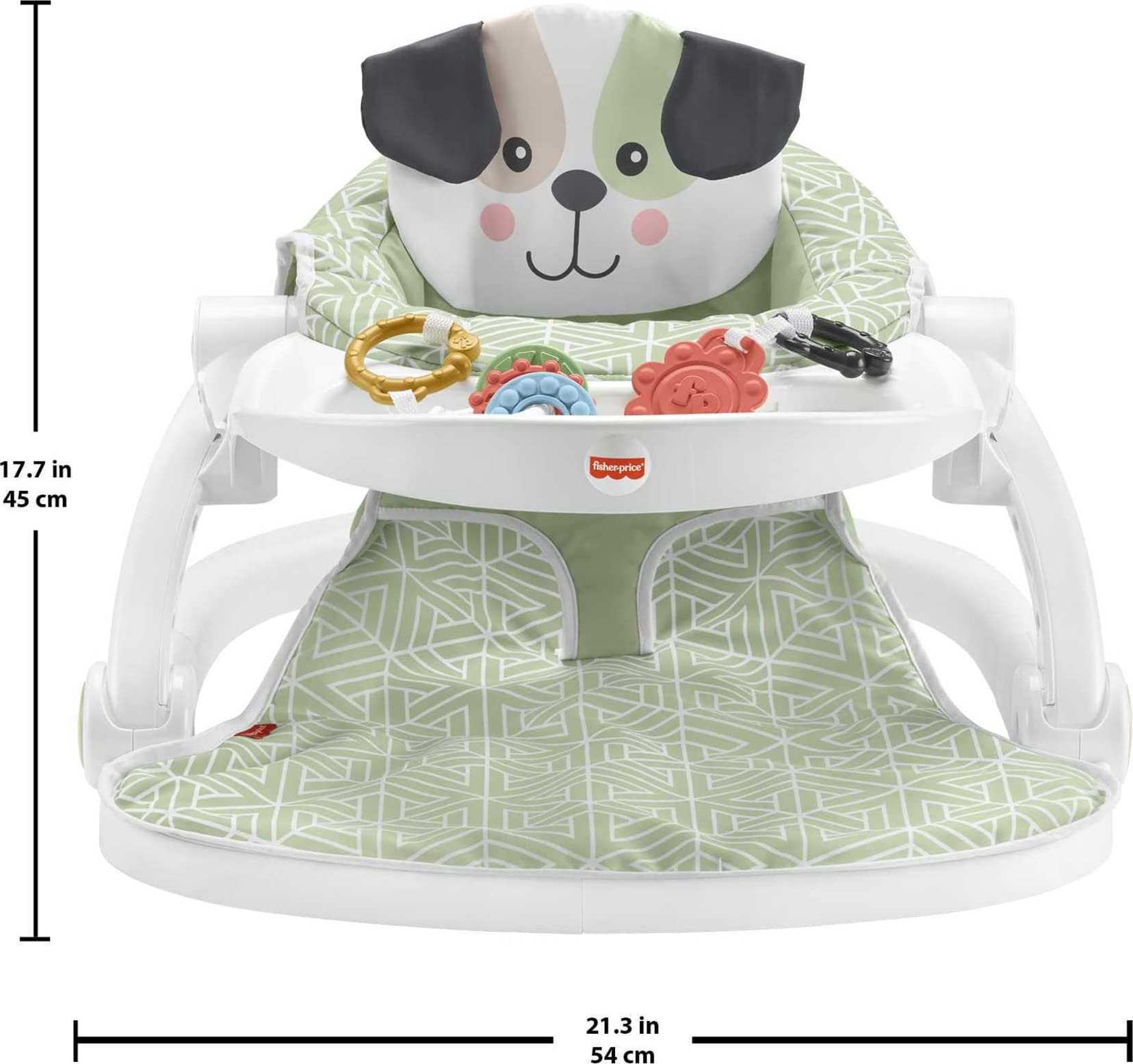 Fisher-Price Portable Baby Chair Sit-Me-Up Floor Seat with Snack Tray and Developmental Toys, Puppy Perfection [Amazon Exclusive]