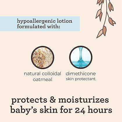 Aveeno Baby Daily Moisture Moisturizing Lotion for Delicate Skin with Natural Colloidal Oatmeal & Dimethicone, Hypoallergenic, Fragrance-, Phthalate- & Paraben-Free, 18 fl. oz (Package May Vary)