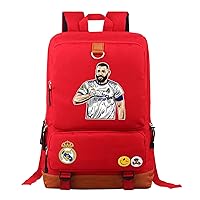 Football Star Rucksack Benzema Graphic Backpack-Lightweight Laptop Bag Real Madrid Large Capacity Daypack