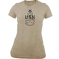 Women's Officially Licensed Distressed Navy E8 Senior Chief Petty Officer Rank T-Shirt