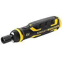 Stanley FatMax Power-Assist Bit Screwdriver FMHT66719-0 (4V/1.5 Ah Battery, High 300 RPM RPM, Light Push Button Functionality, Extended Magnetic Holder, with LED Charge Indicator) Black/Yellow
